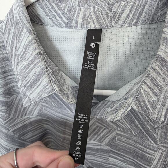 Lululemon Gray Button Up Airing Easy Long Sleeve Shirt Ventlight Mesh Shirt Sz L - Picture 4 of 6
